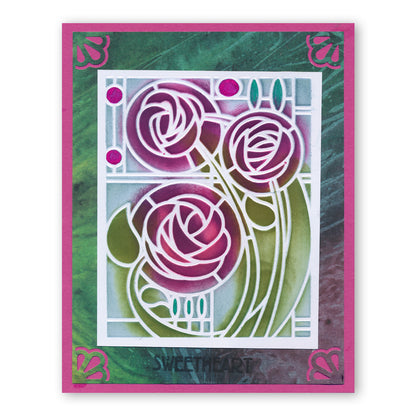 Art Nouveau Eden Roses A5 Stencil