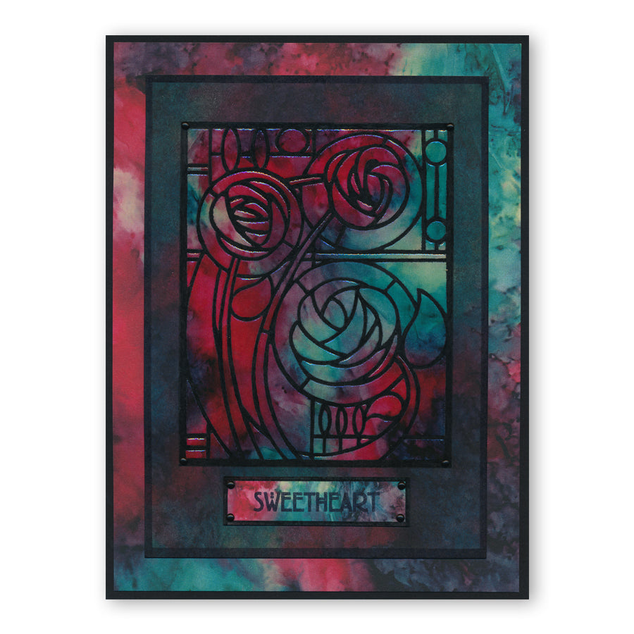 Art Nouveau Eden Roses A5 Stencil