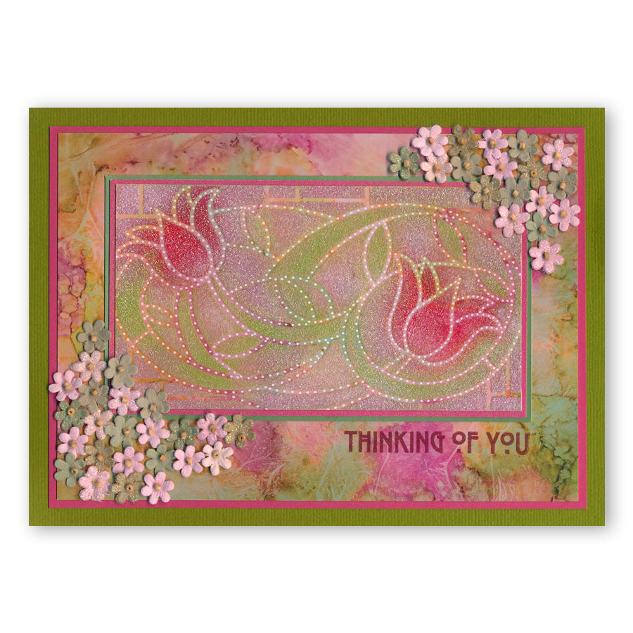 Art Nouveau Lilies A5 Stencil