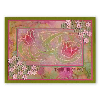 Art Nouveau Lilies A5 Stencil