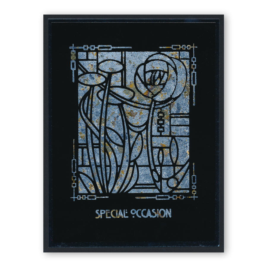 Art Nouveau Damask Rose A5 Stencil