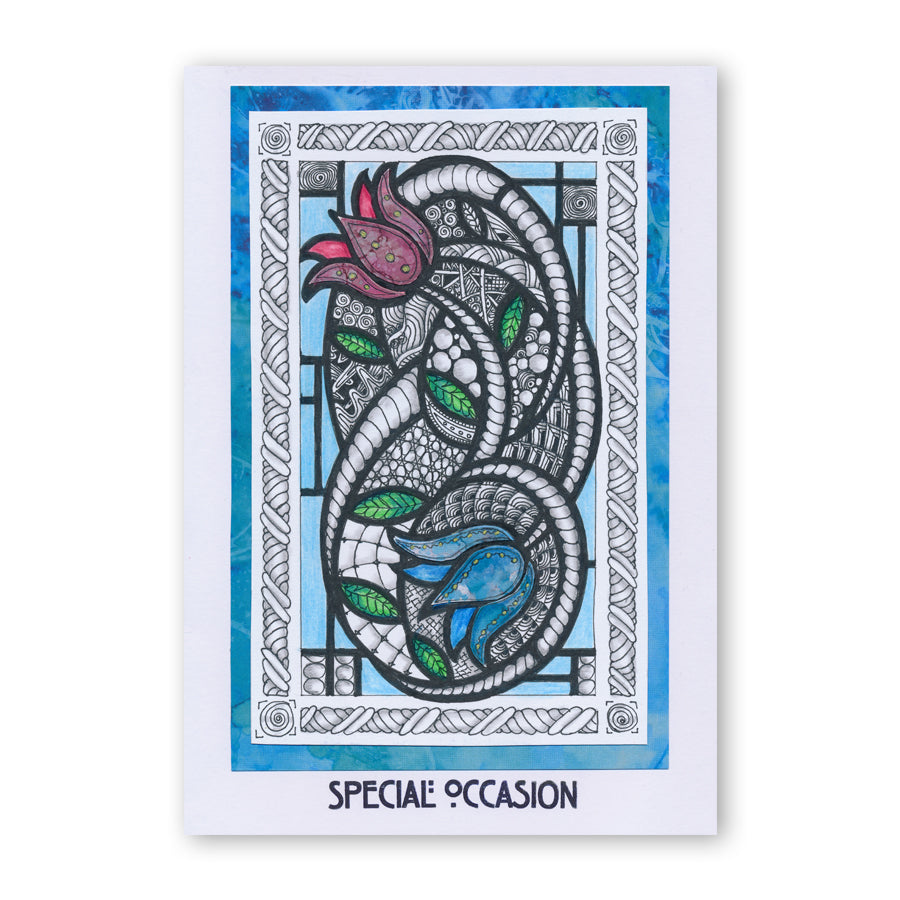 Art Nouveau Lilies A5 Stencil