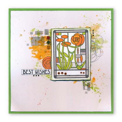 Art Nouveau Best Wishes & Thank You A5 Stamp Set