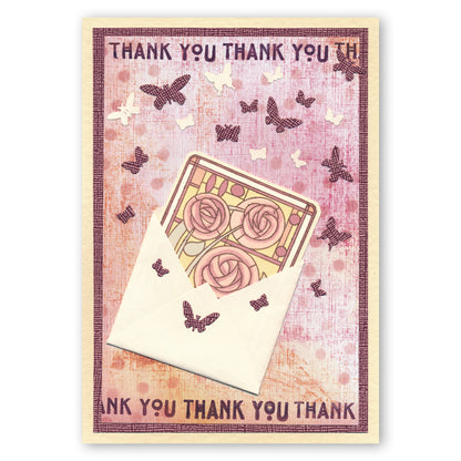 Art Nouveau Best Wishes & Thank You A5 Stamp Set