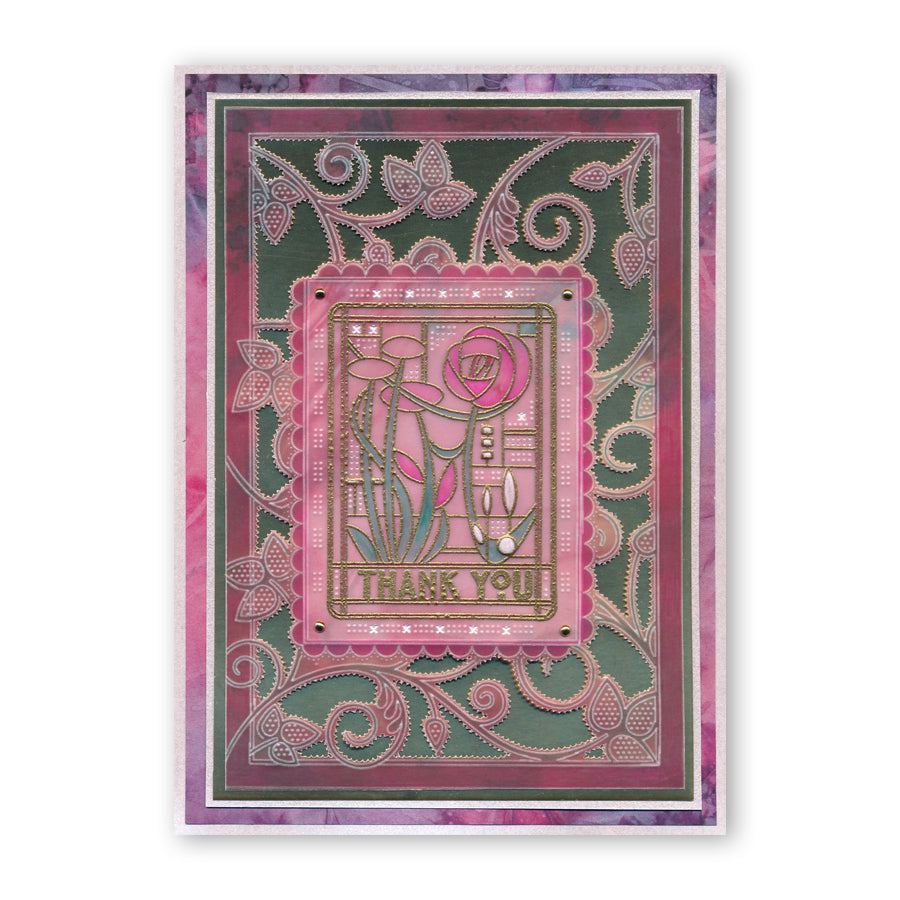 Art Nouveau Best Wishes & Thank You A5 Stamp Set