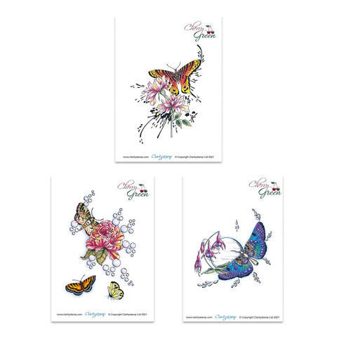 Cherry's Butterflies & Moths - Create, Splash & Darkest A5 Groovi Plate Trio