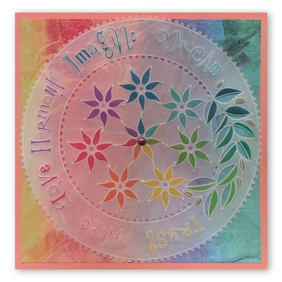 CLEARANCE Leafy Wreath Round A5 Square Groovi Plate