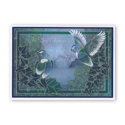 CLEARANCE Leafy Birds Round A5 Square Groovi Plate