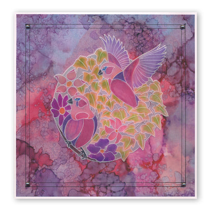 CLEARANCE Leafy Birds Round A5 Square Groovi Plate