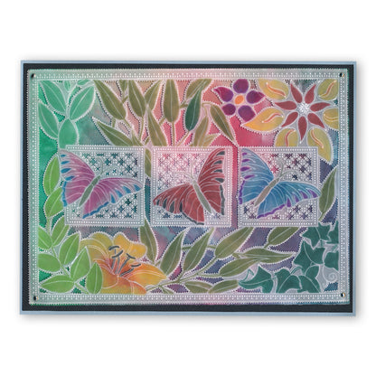 CLEARANCE Leafy Wreath Round A5 Square Groovi Plate