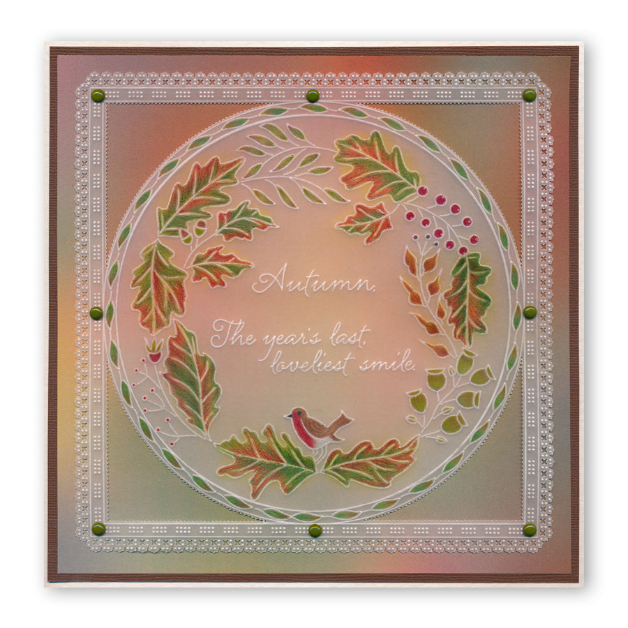 Autumn Wreath A5 Square Groovi Plate