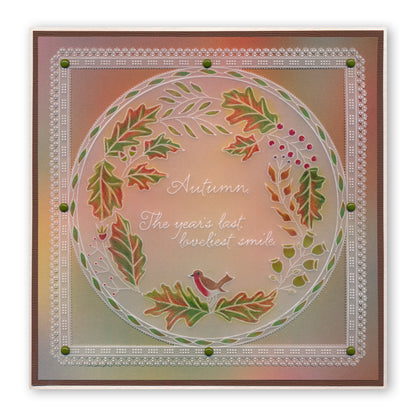 Autumn Wreath A5 Square Groovi Plate