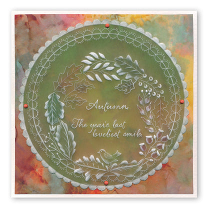 Autumn Wreath A5 Square Groovi Plate