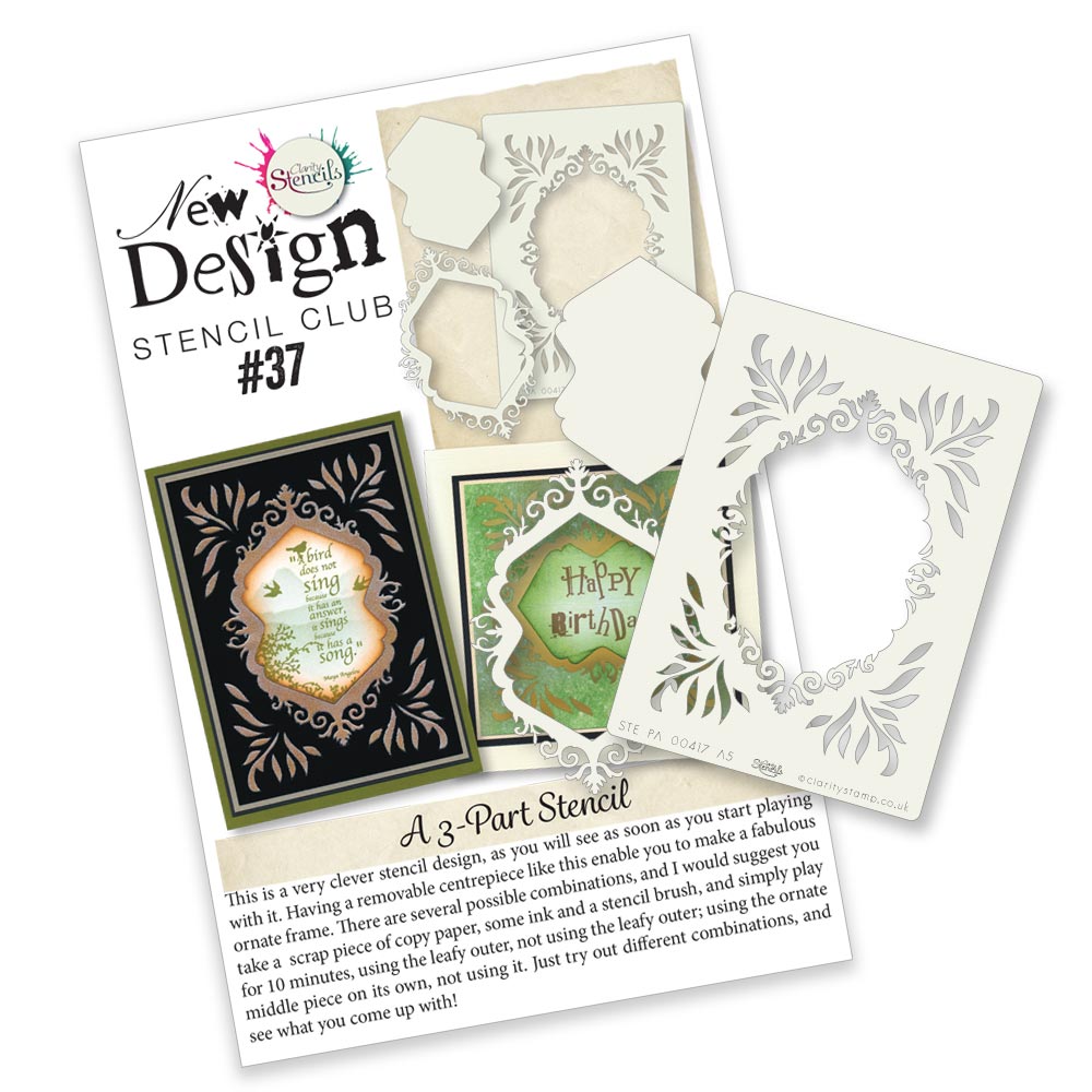 New Design Stencil Club Back Issue - 37 - Floral Frame – Clarity Crafts