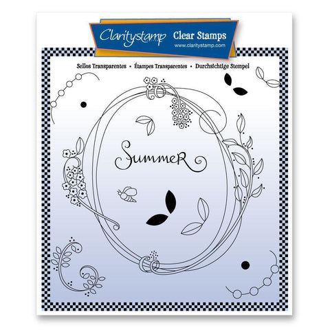 Entwined Summer Oval Wreath A5 Square Stamp Set