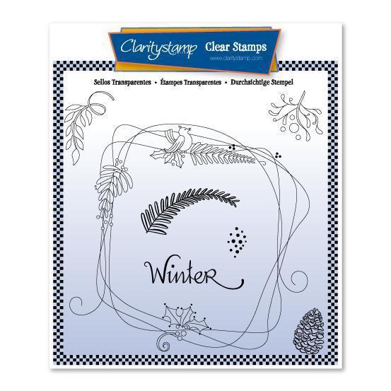 Entwined Winter Square Wreath A5 Square Stamp Set