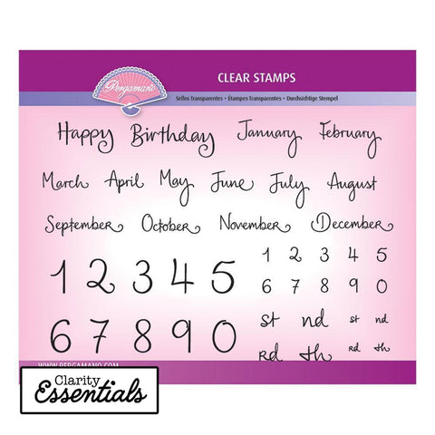 Barbara's Months & Numbers A5 Stamp Set