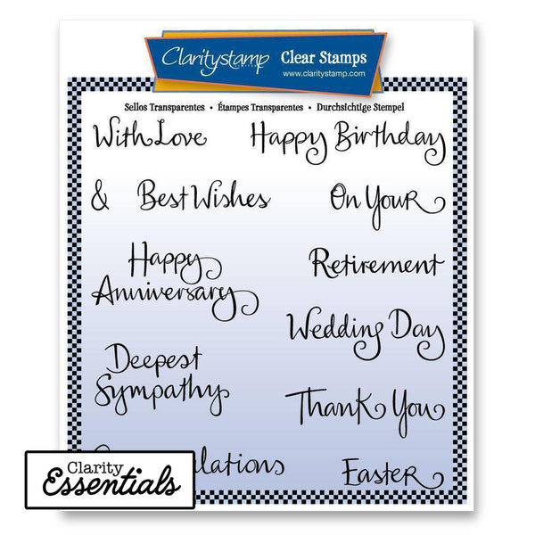 Entwined Sentiments A5 Square Stamp Set Claritystamp