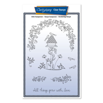 Barbara's SHAC Bird Table Doodle A5 Stamp Set