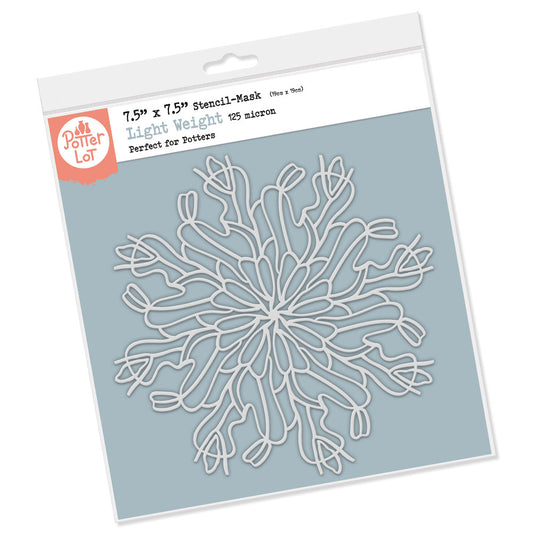 Barbara's Abstract Flower Round 7.5" x 7.5" Light Weight Frameless Stencil