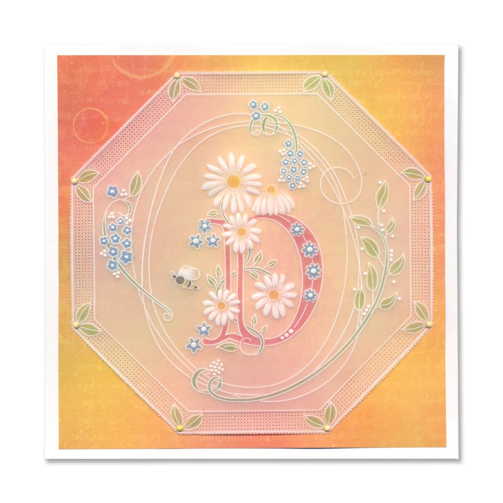 Entwined Summer Oval Wreath A5 Square Groovi Plate