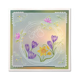 Entwined Spring Circle Wreath A5 Square Groovi Plate