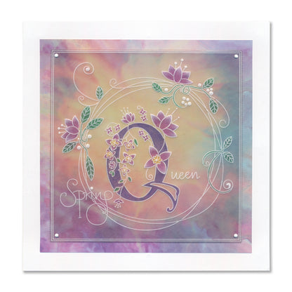 Entwined Spring Circle Wreath A5 Square Groovi Plate