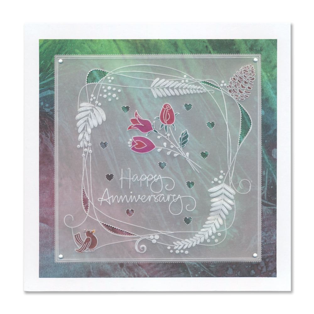 Entwined Wreath & Sentiments Collection A5 Square Groovi Plate Set
