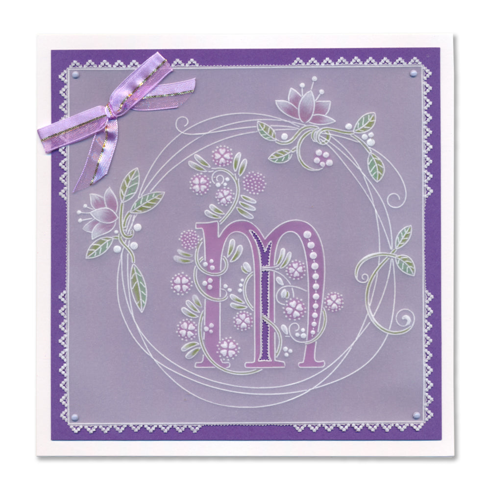 Entwined Spring Circle Wreath A5 Square Groovi Plate