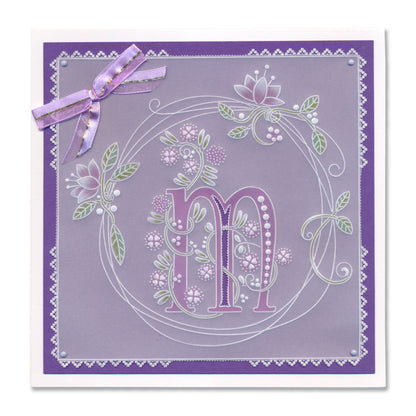 Entwined Spring Circle Wreath A5 Square Groovi Plate