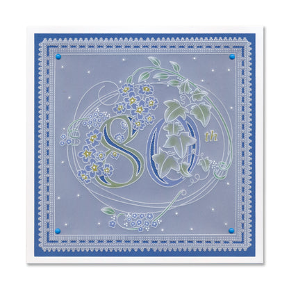 Entwined Wreath & Sentiments Collection A5 Square Groovi Plate Set
