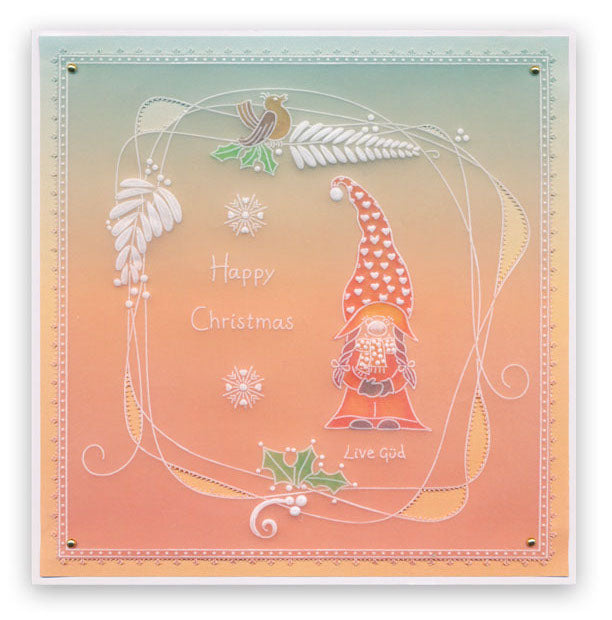 Barbara's Christmas Güd Gnome and Sentiments A6 Square