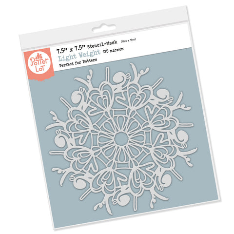 Barbara's Hearty Flourish Swirl Round 7.5" x 7.5" Light Weight Frameless Stencil