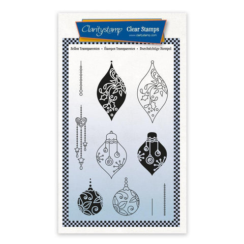 Tina's Baubles - Two Way Overlay Christmas Ornaments A6 Stamp Set