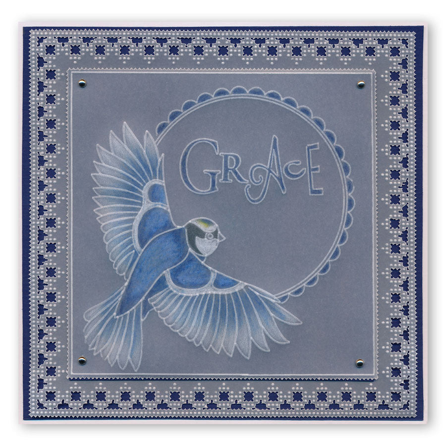 Word Chain Collection Groovi Border Plate & Mate Set + Groovi Border Folder