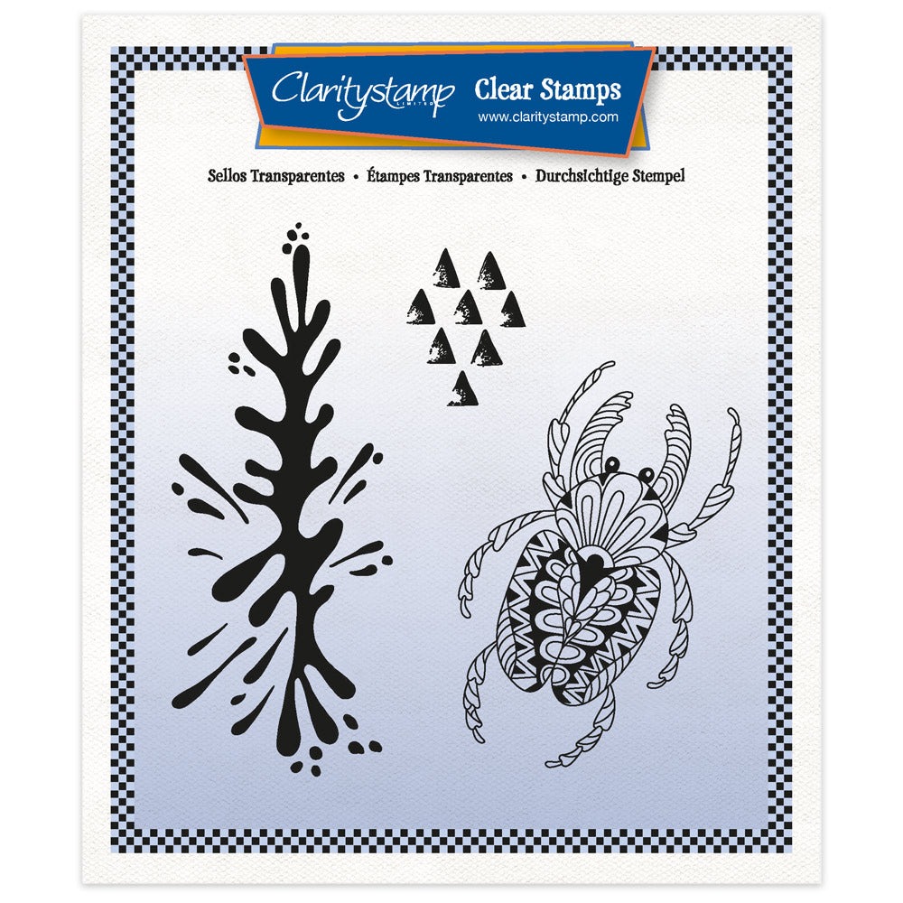 CLEARANCE A Funky Beetle A5 Square Stamp & Mask Set