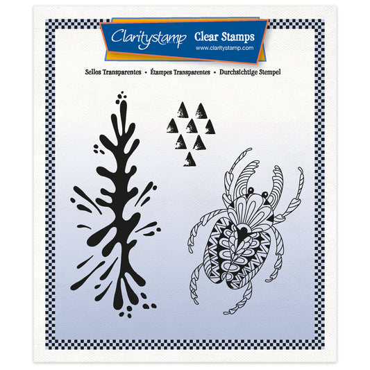 CLEARANCE A Funky Beetle A5 Square Stamp & Mask Set