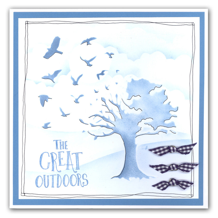 Bird Tree A6 Stamp & Stencil Duo