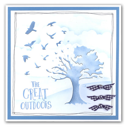 Bird Tree A6 Stamp & Stencil Duo