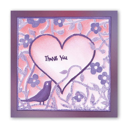 Bird Heart Sprig 7" x 7" Stencil