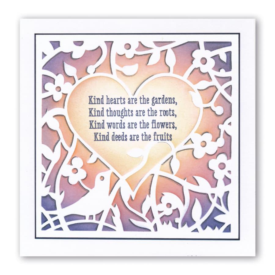 Bird Heart Sprig 7" x 7" Stencil