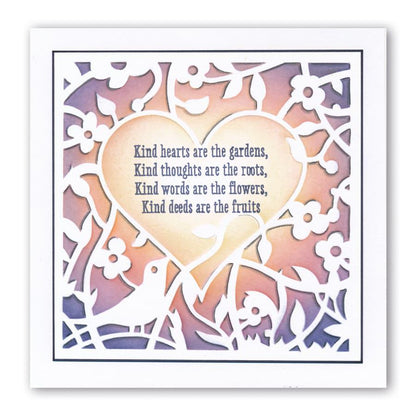 Bird Heart Sprig 7" x 7" Stencil