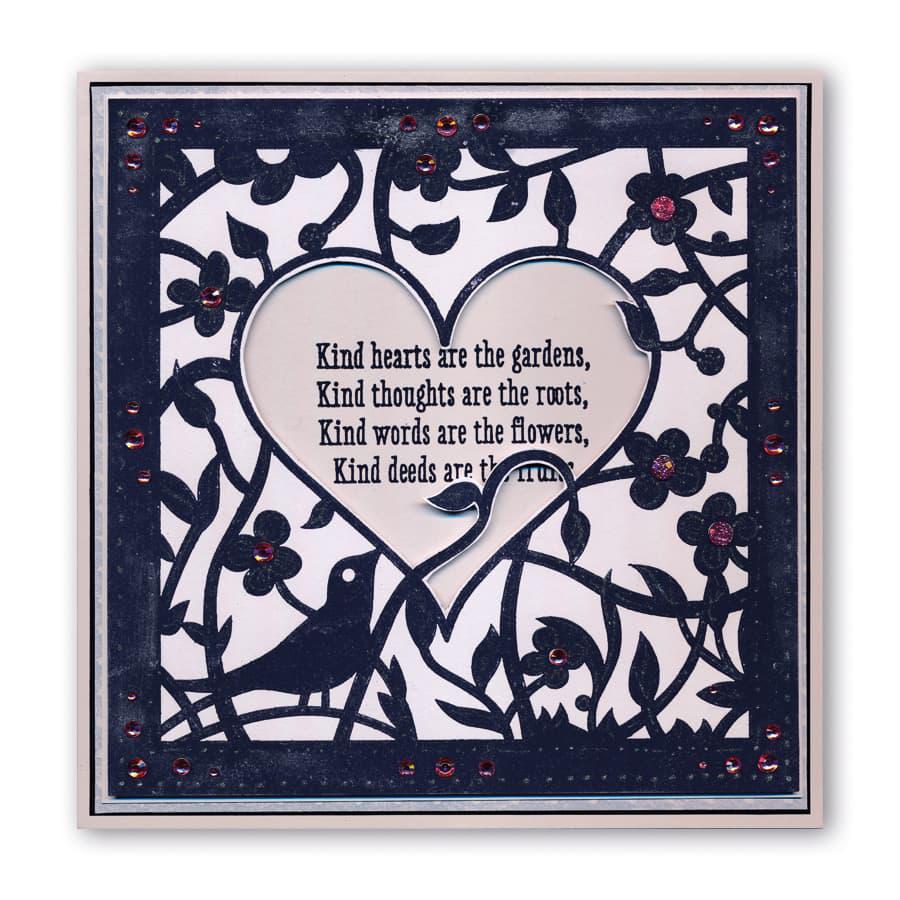 Bird Heart Sprig 7" x 7" Stencil