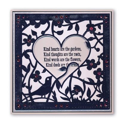 Bird Heart Sprig 7" x 7" Stencil