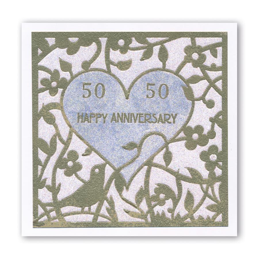 Bird Heart Sprig 7" x 7" Stencil