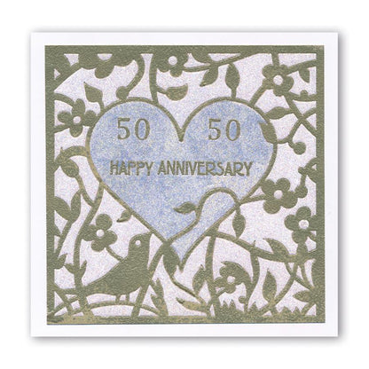 Bird Heart Sprig 7" x 7" Stencil