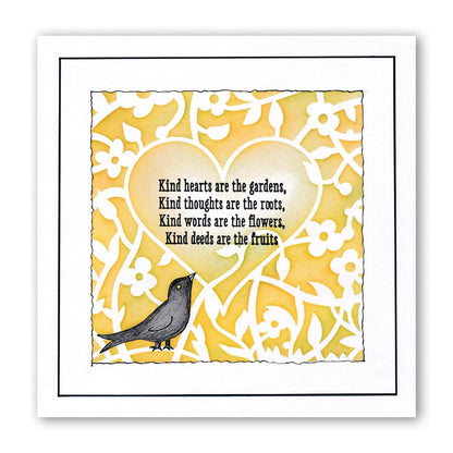 Bird Heart Sprig 7" x 7" Stencil