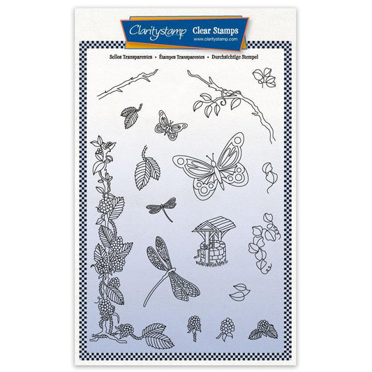 Barbara's SHAC Woodland Blackberry A5 Stamp & Mask Set