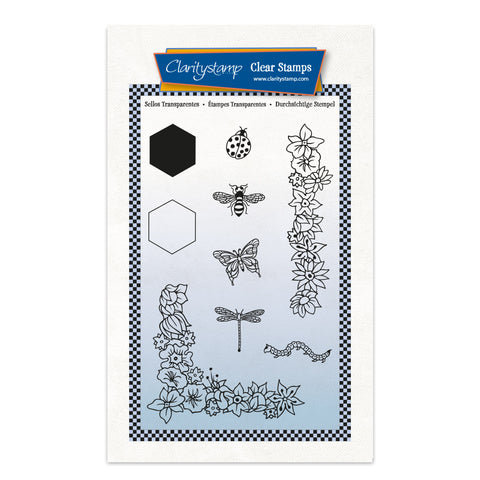 Blooming Corner & Insects A6 Stamp Set