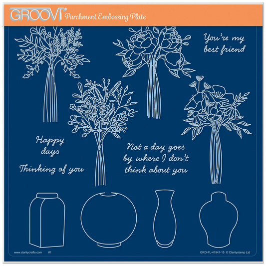 Floral Delights - Bouquets & Vases A4 Square Groovi Plate